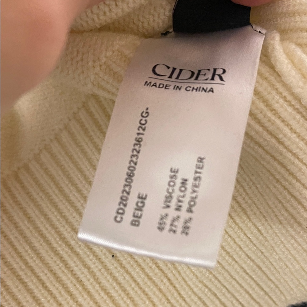 Cider Cream Cardigan with Black Floral Design - Picture 3 of 3